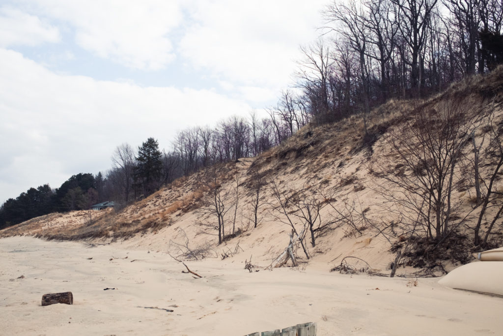 Erosion on uncontrolled sand dune